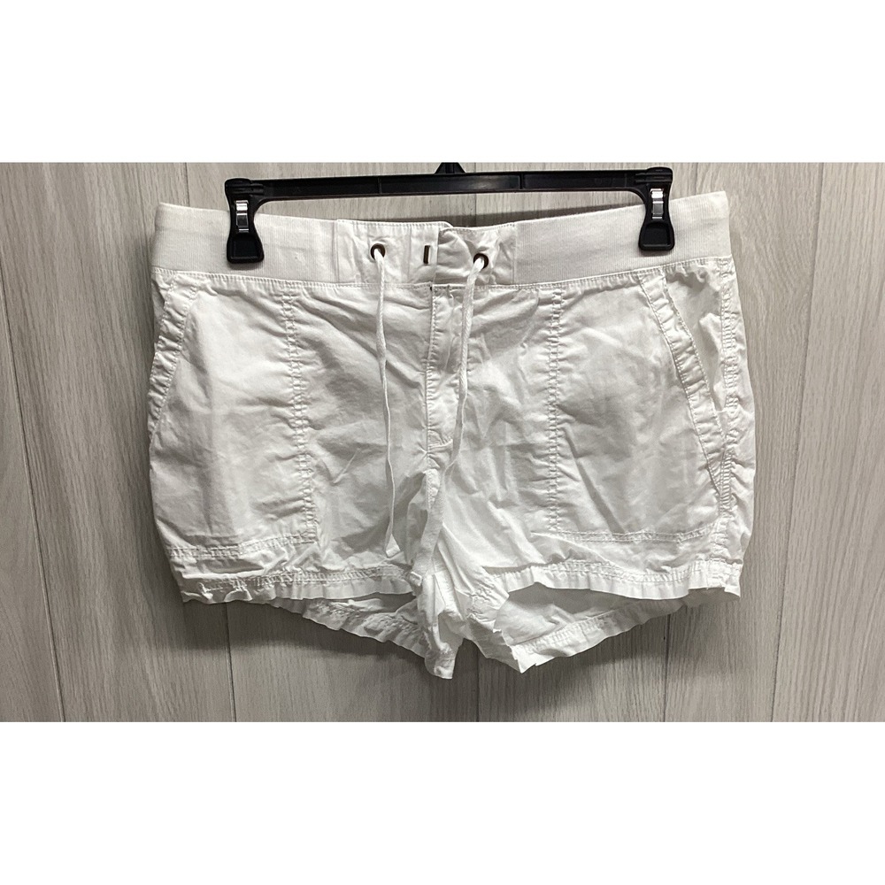 a.n.a Women's (Size 12) White Chino Drawstring Waist Shorts Pockets Stretch